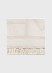 Monogram jacquard wool scarf bone