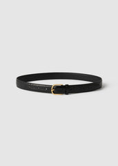 Slim croco-embossed trouser belt black