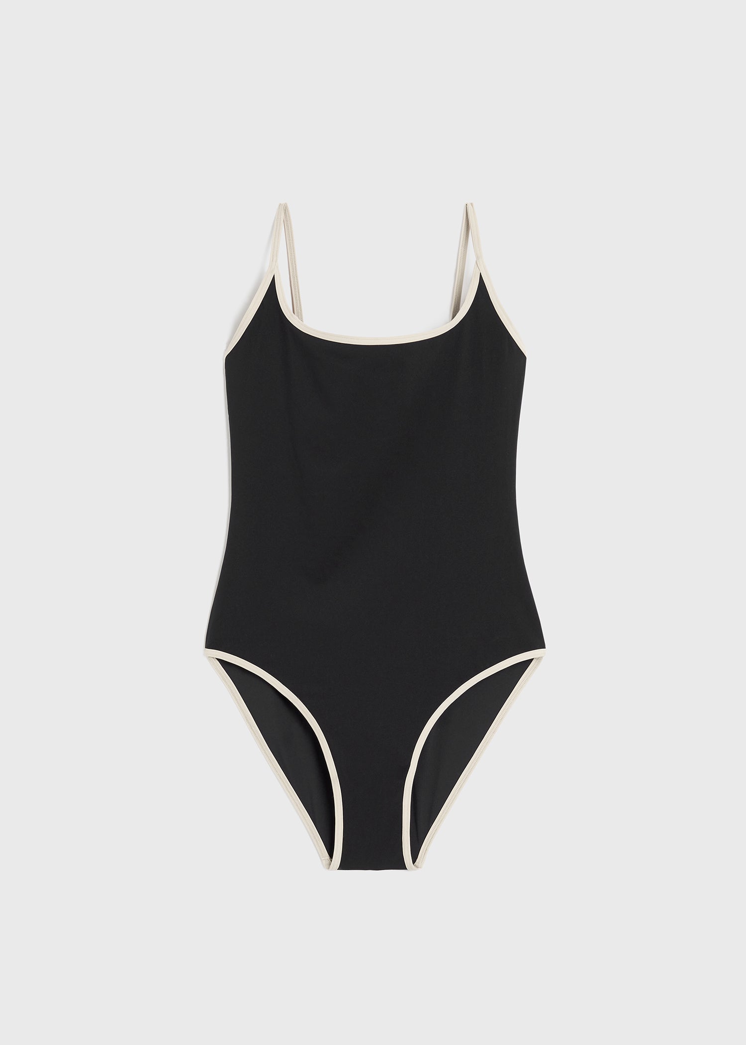 Stripe edge swimsuit black