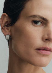 Signature pavé hoops silver