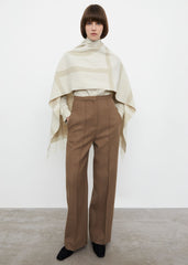 Monogram jacquard wool scarf eggnog